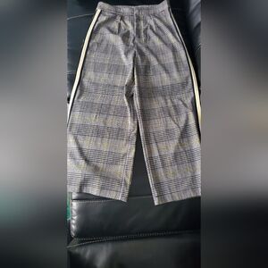 Plaid Pants with Side Stripes
